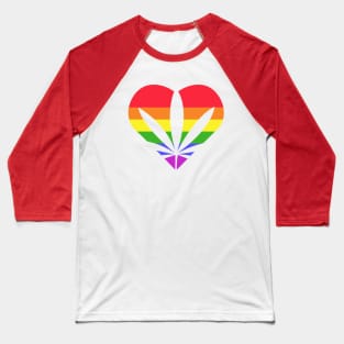 Pride Weed Heart Baseball T-Shirt